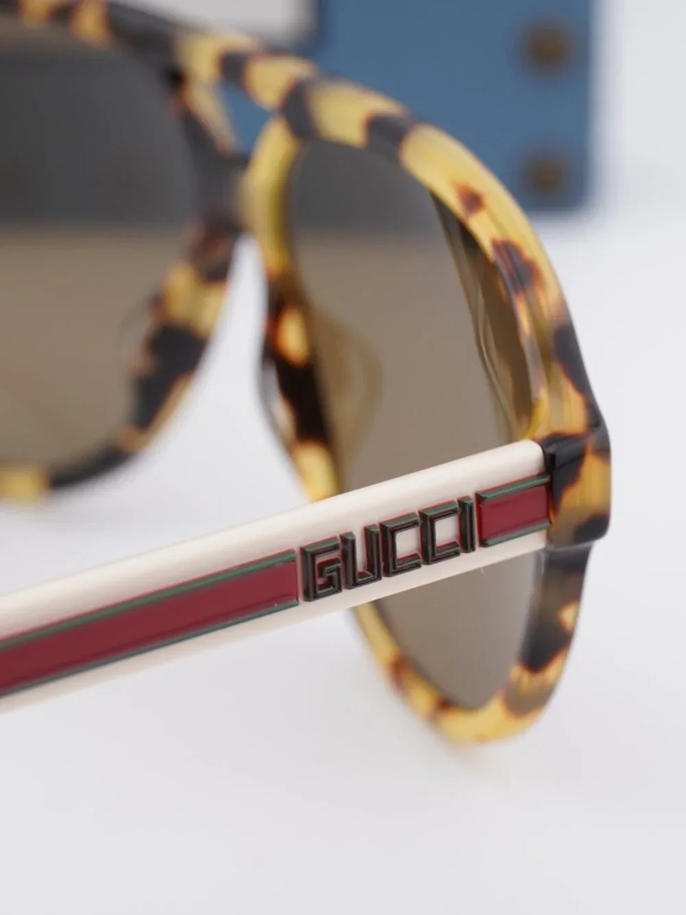 Gucci GG0463S 005 Aviator Sunglasses - Havana/Ivory\Brown